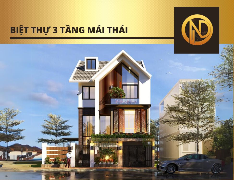 Thiết kế biệt thự 3 tầng mái thái