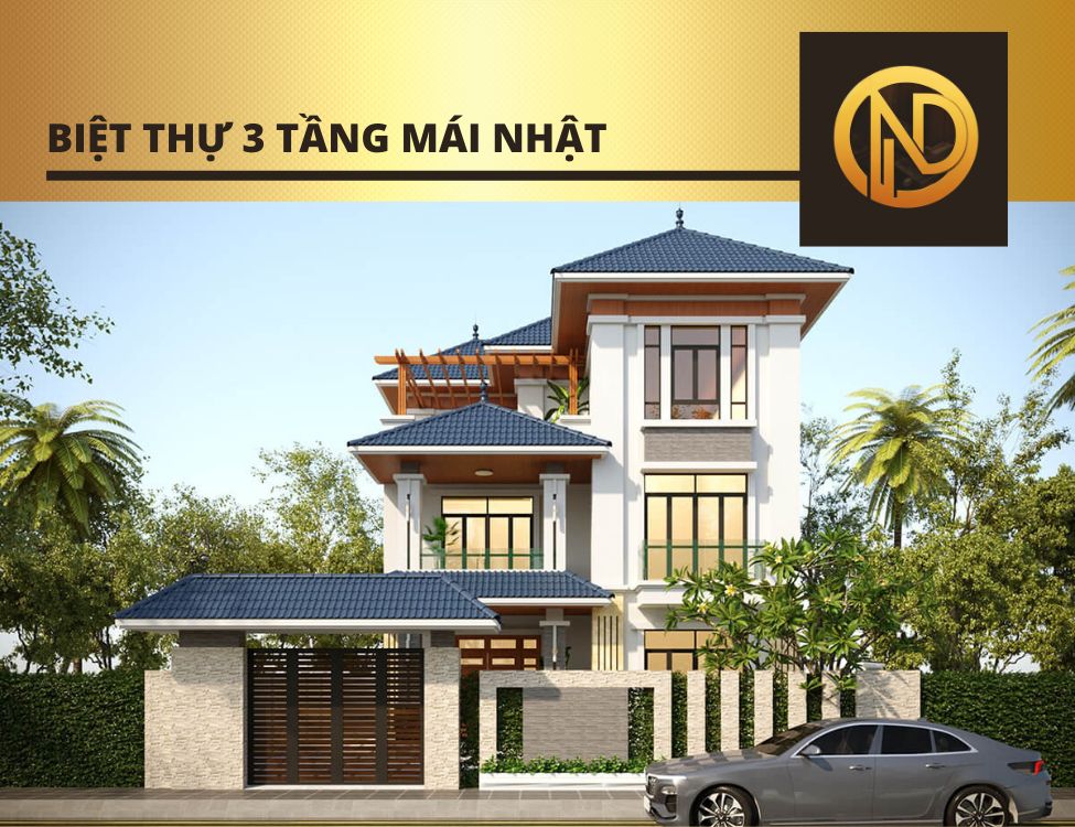 Thiết kế biệt thự 3 tầng mái nhật