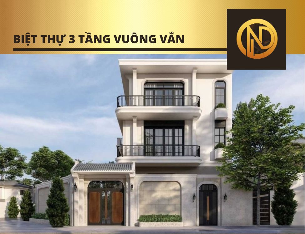 Mẫu biệt thự vuông 3 tầng