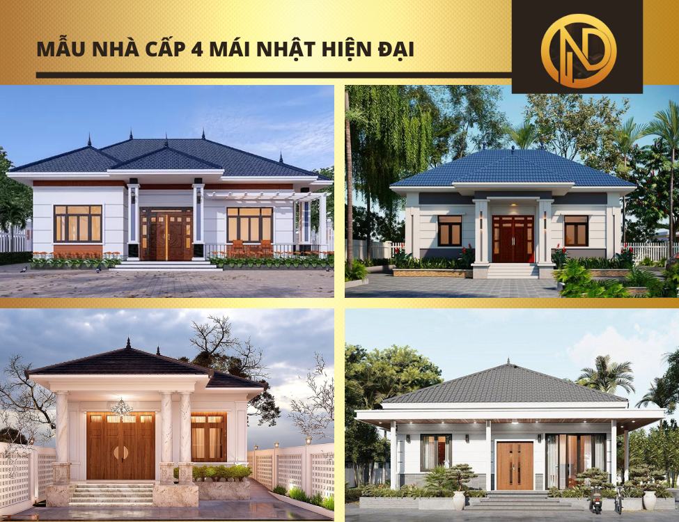 Mẫu nhà cấp 4 mái Nhật hiện đại