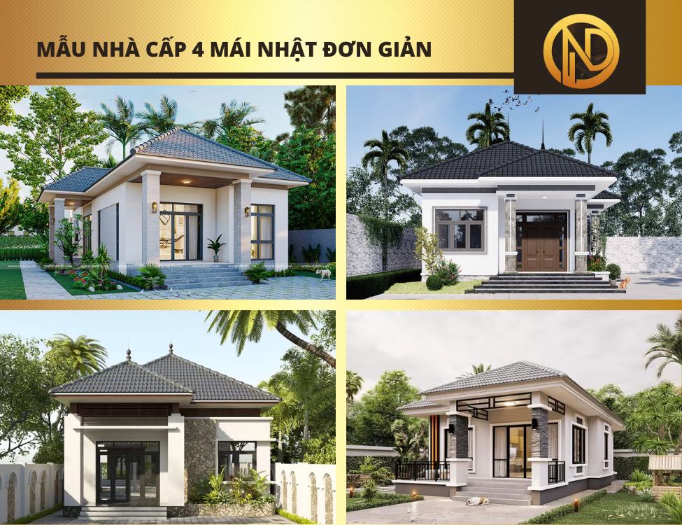 Mẫu nhà cấp 4 mái Nhật hiện đại