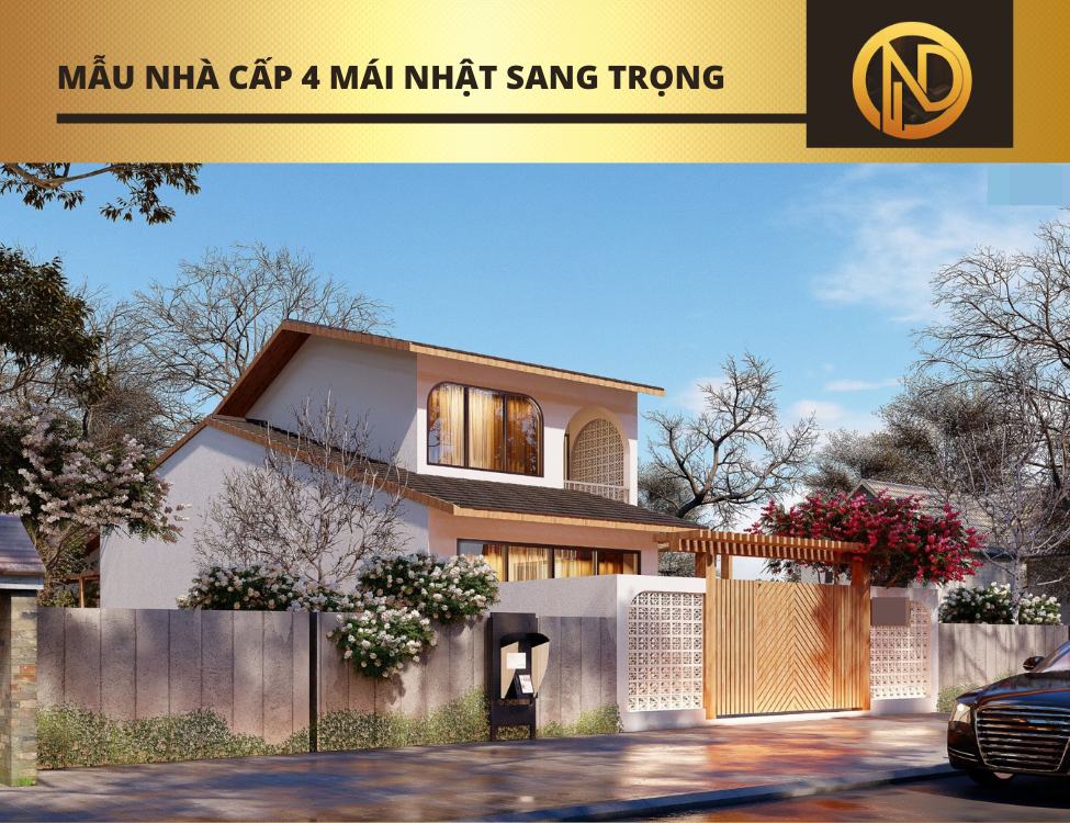 Mẫu nhà cấp 4 mái Nhật sang trọng