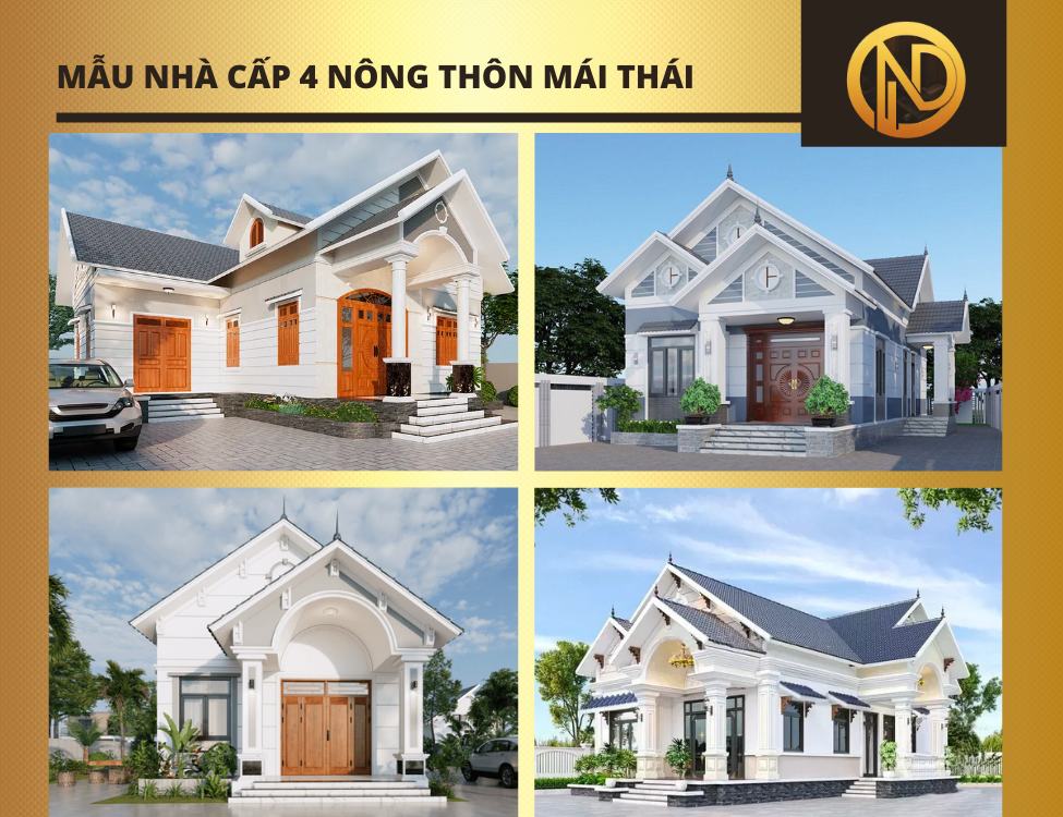 Mẫu nhà cấp 4 nông thôn mái Thái