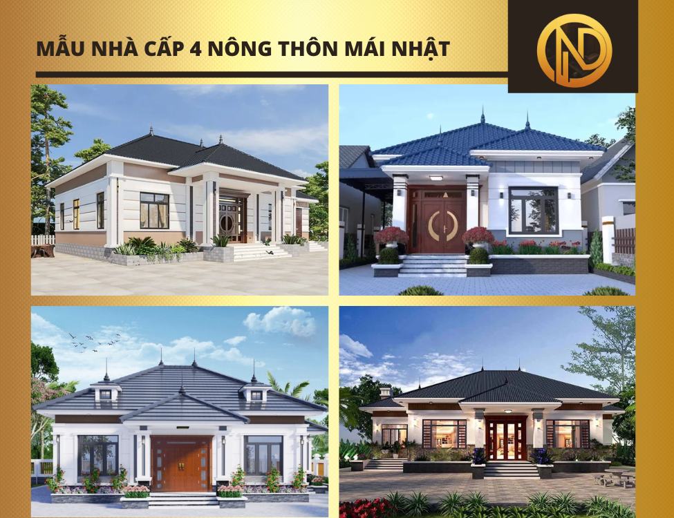 Mẫu nhà cấp 4 nông thôn mái Nhật