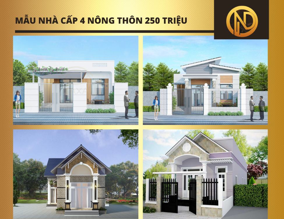 Mẫu nhà cấp 4 nông thôn 250 triệu