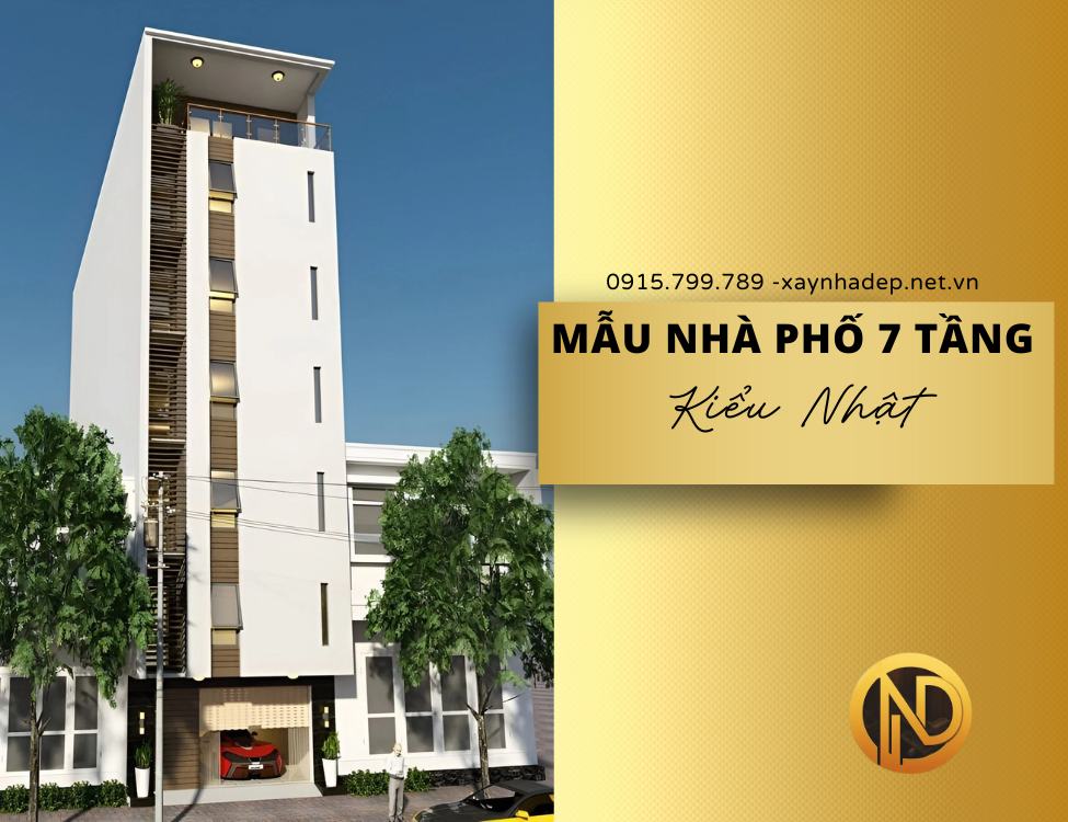 Mẫu nhà phố 7 tầng kiểu Nhật dạng ống