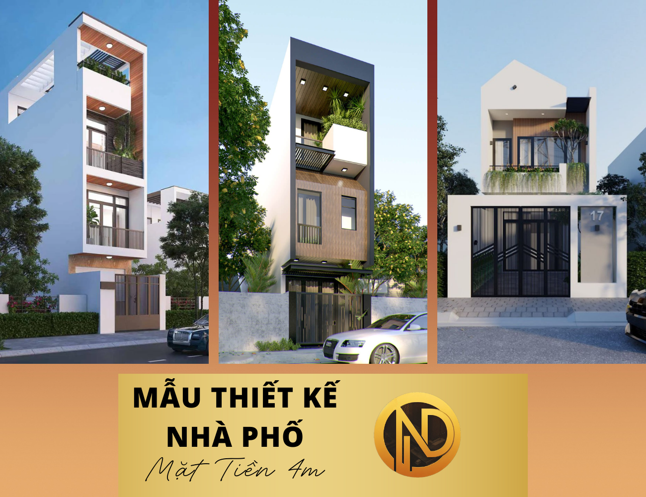 Mẫu thiết kế nhà phố đẹp mặt tiền 4m