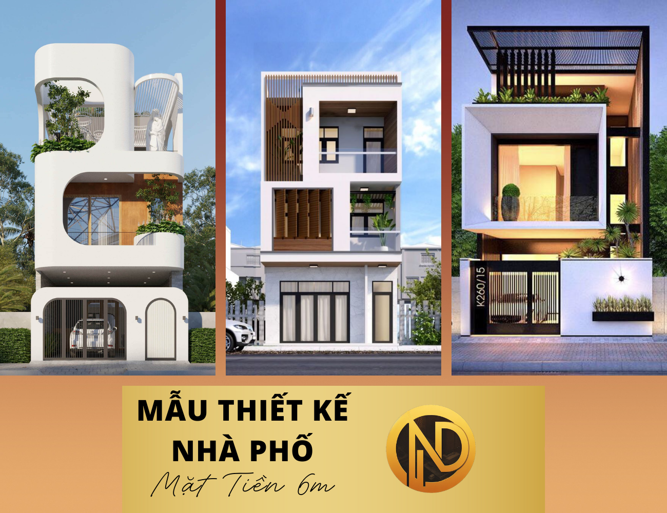 Mẫu thiết kế nhà phố mặt tiền 6m