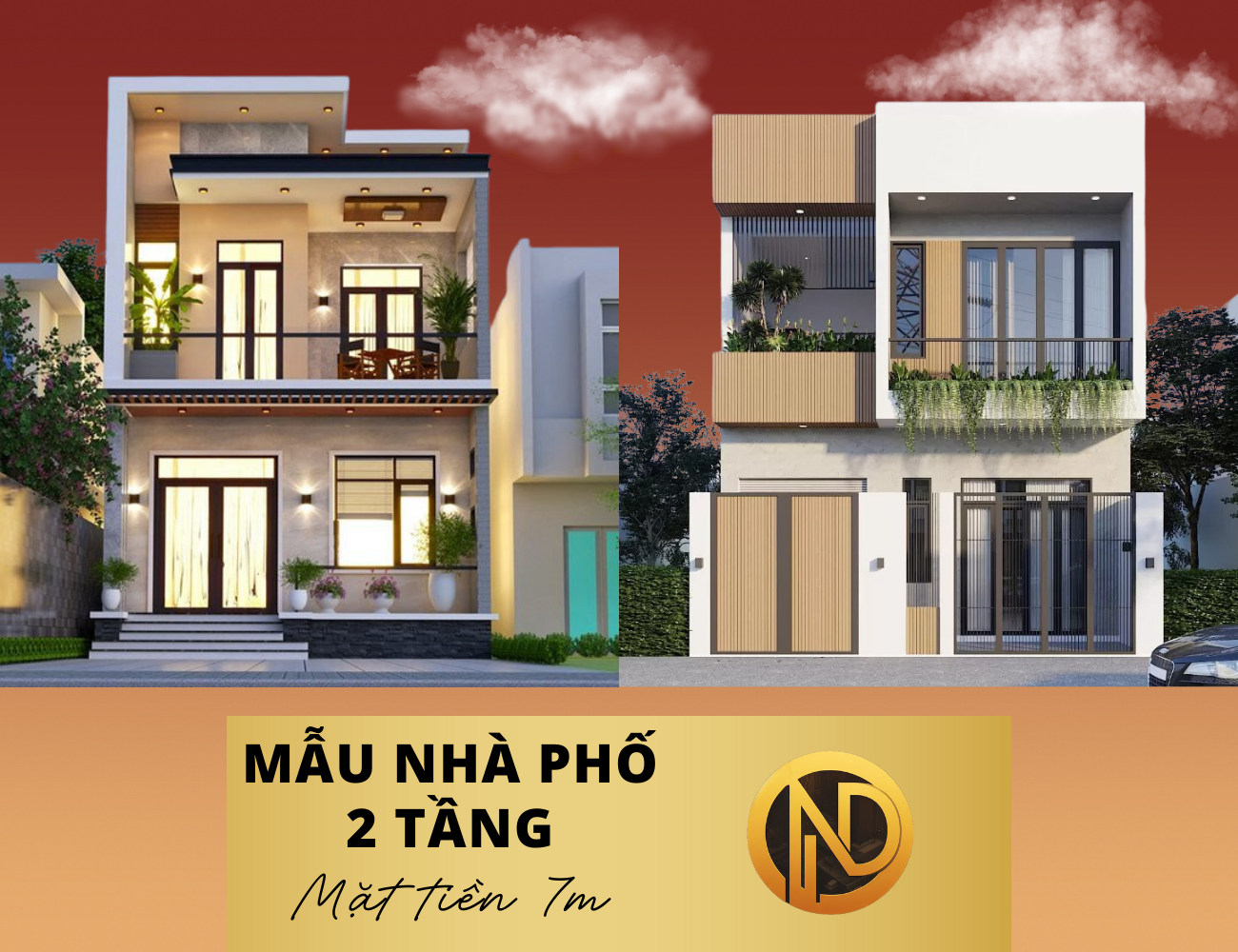 Nhà phố 2 tầng mặt tiền 7m