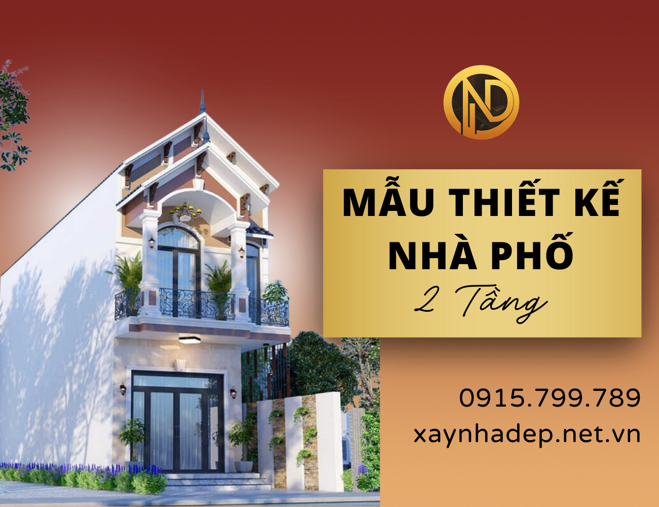 Thiết kế nhà phố 2 tầng