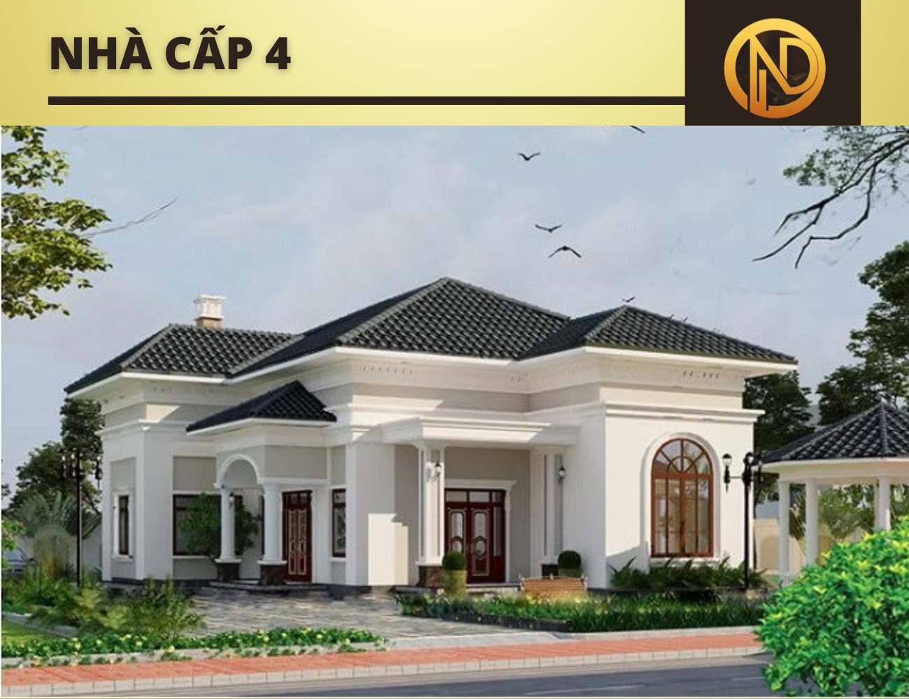 Nhà cấp 4 mái Nhật tân cổ điển