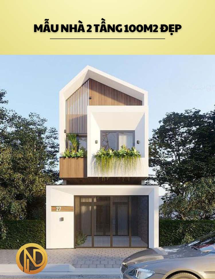 mẫu nhà 2 tầng 100m2