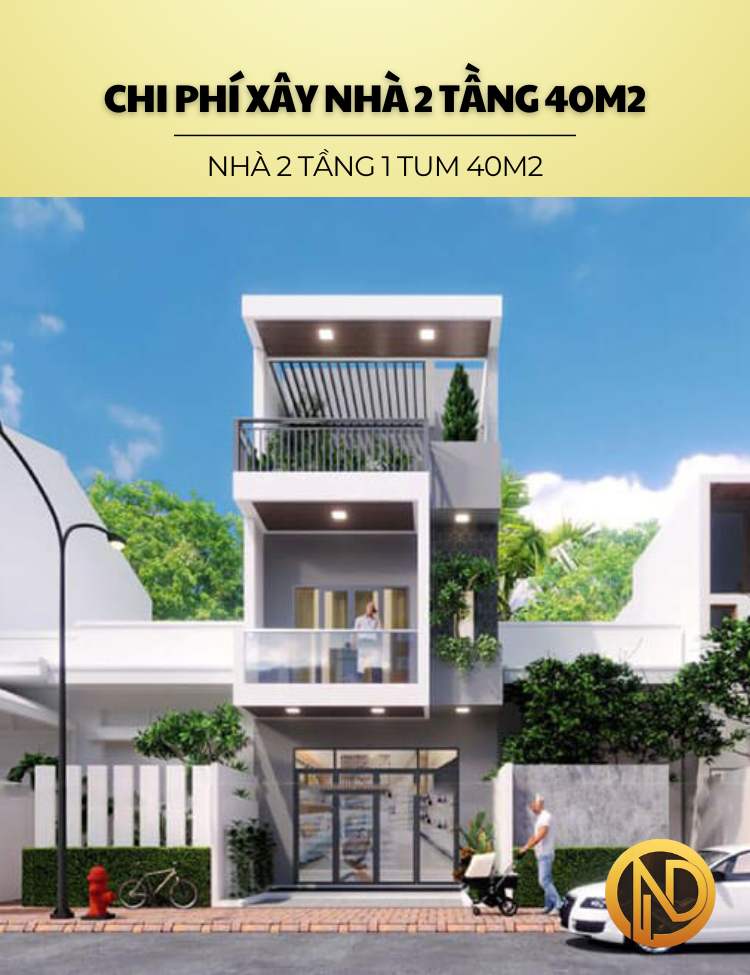 Nhà 2 tầng 1 tum 40m2