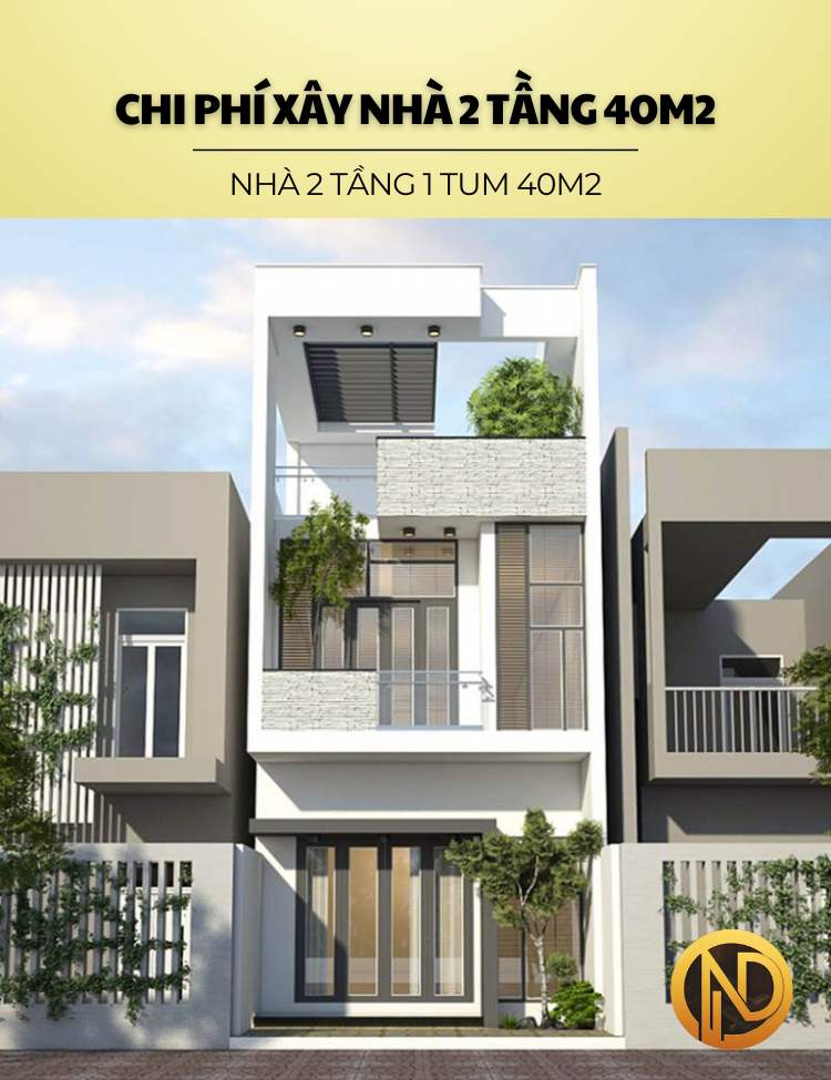 Nhà 2 tầng 1 tum 40m2