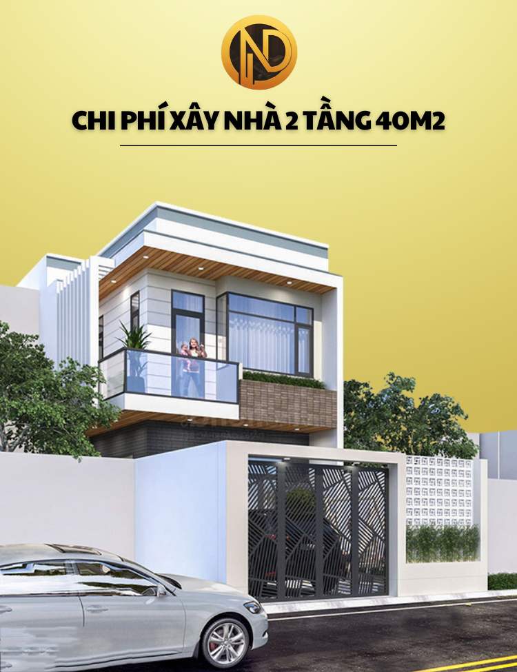 Phong cách thiết kế xây dựng nhà 2 tầng 40m2