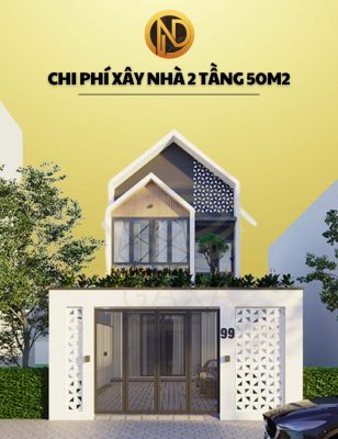 chi phí xây nhà 2 tầng 50m