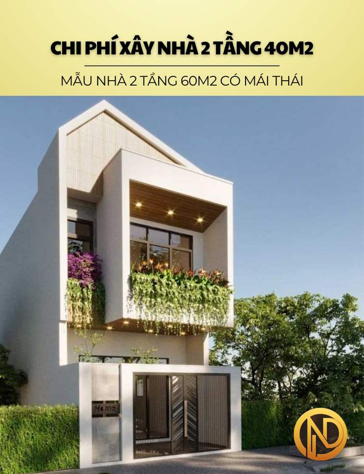 chi phí xây nhà 2 tầng 60m2