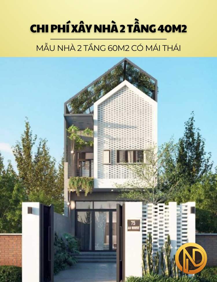 chi phí xây nhà 2 tầng 60m2