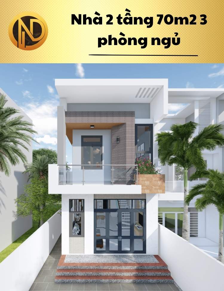 chi phí xây nhà 2 tầng 70m2