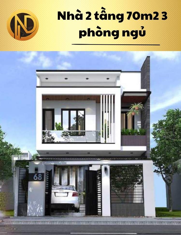 chi phí xây nhà 2 tầng 70m2