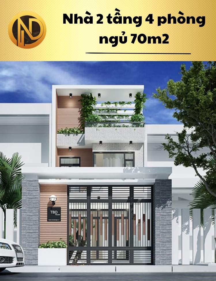 chi phí xây nhà 2 tầng 70m2