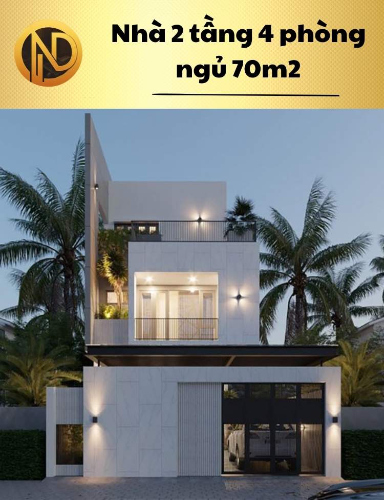 chi phí xây nhà 2 tầng 70m2