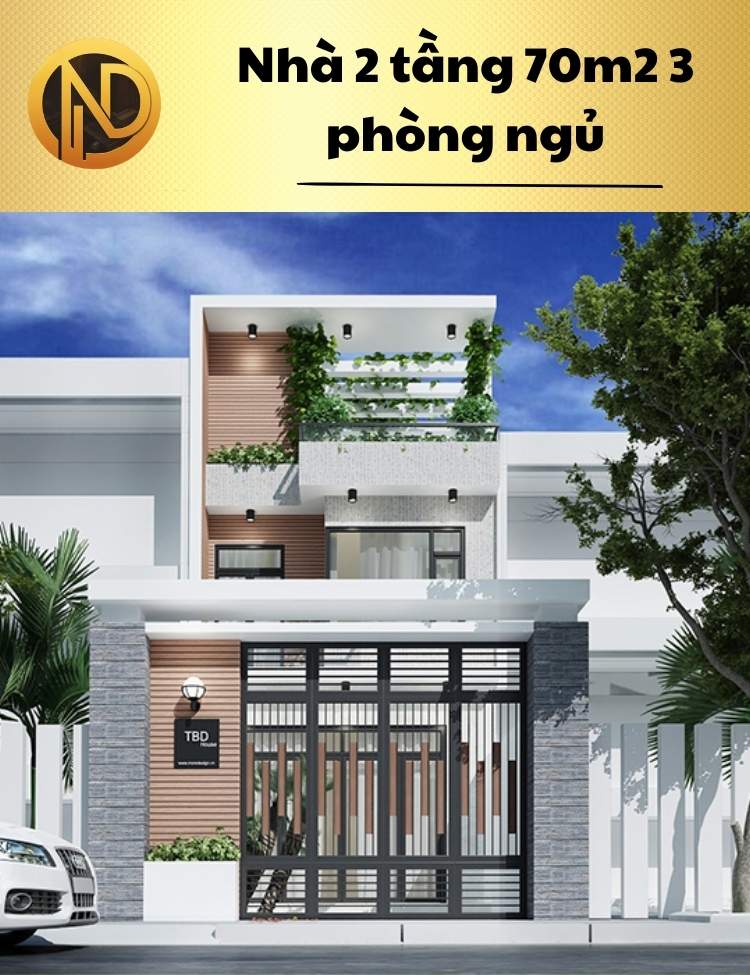 chi phí xây nhà 2 tầng 70m2