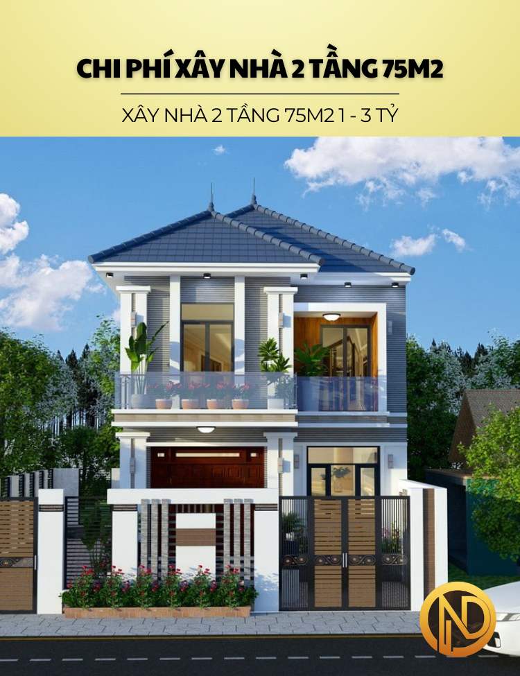 Xây nhà 2 tầng 75m2 1 - 3 tỷ