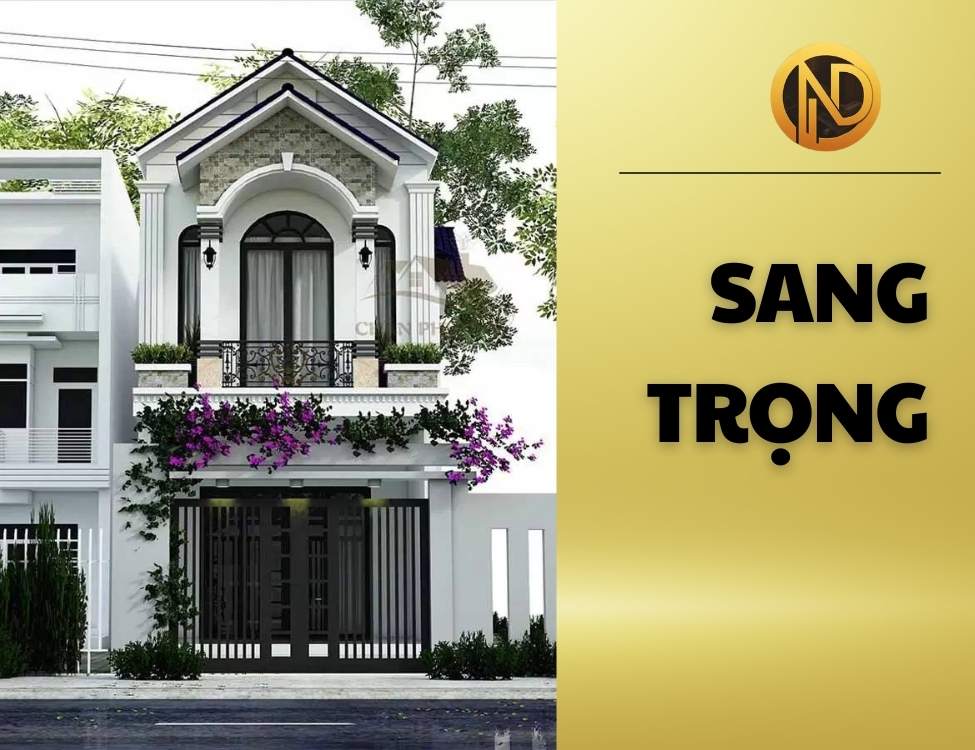 Mẫu nhà mái thái 1 trệt 1 lầu 5x15m sang trọng