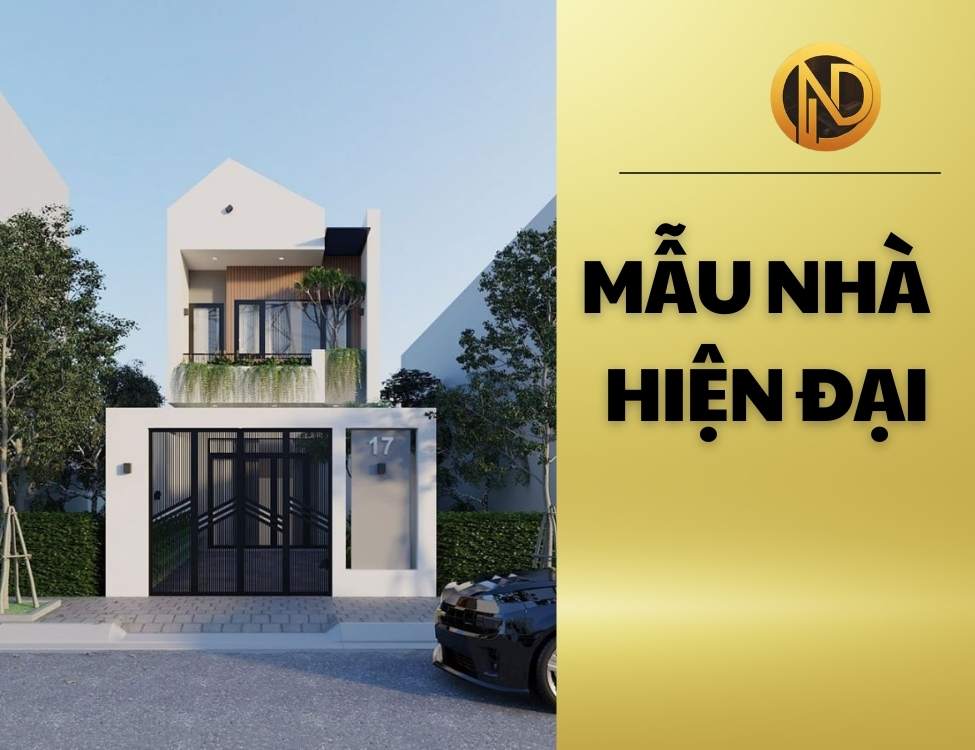 Mẫu nhà hiện đại 1 trệt 1 mái Thái diện tích 5mx15m