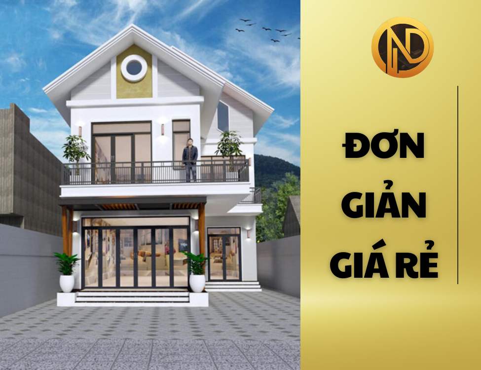 Mẫu nhà 2 tầng mái Thái 80m2 đơn giản giá rẻ