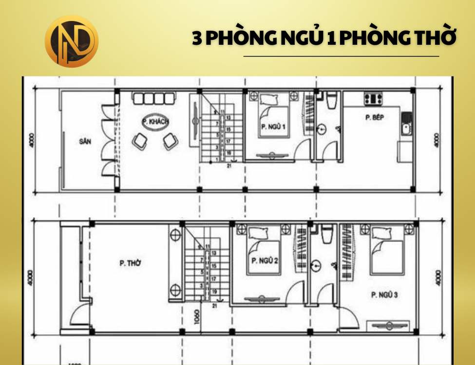 3 phòng ngủ 1 phòng thờ