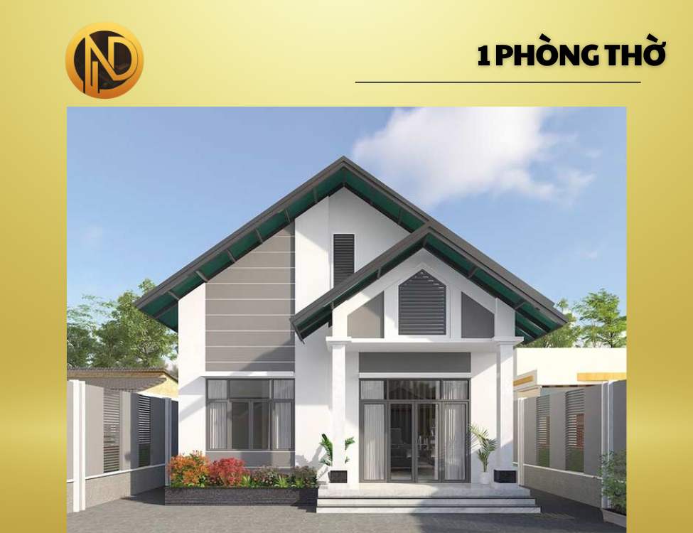 Mẫu nhà cấp 4 mái Thái 8x12m 1 phòng thờ