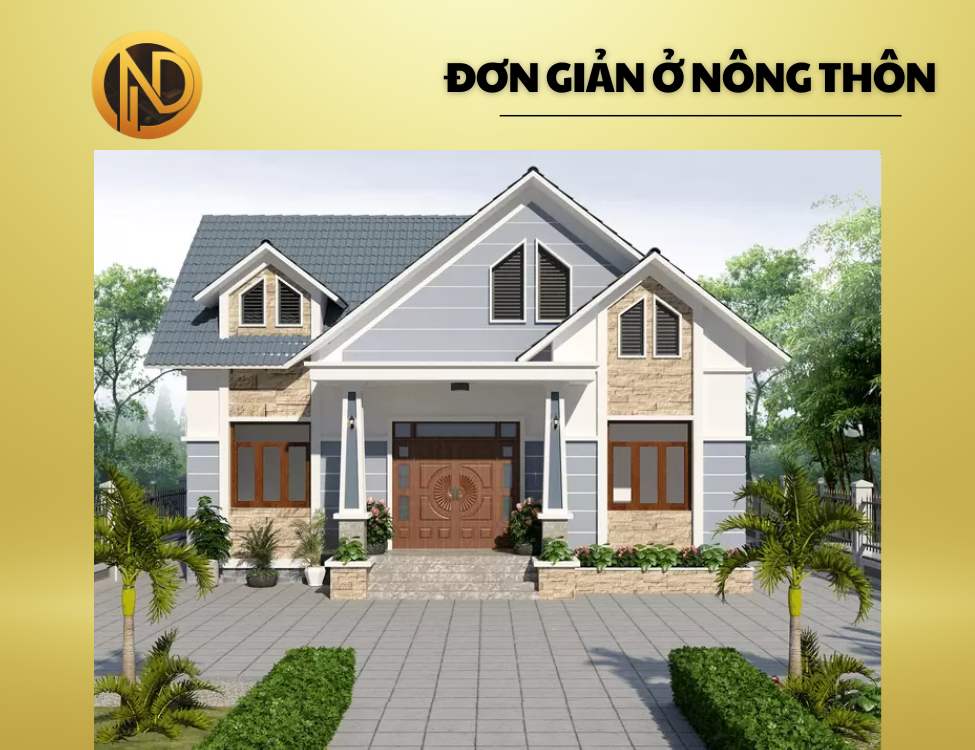 Mẫu nhà cấp 4 mái Thái 8x12m đơn giản ở nông thôn