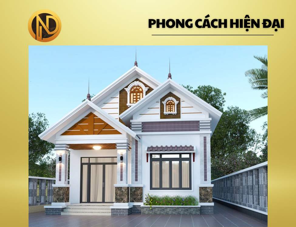 Mẫu nhà cấp 4 mái Thái 8x12m hiện đại