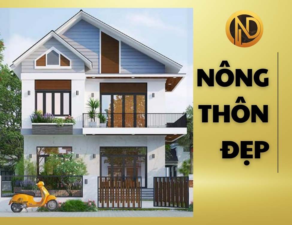 Mẫu nhà 2 tầng mái Thái 500 triệu ở nông thôn đẹp