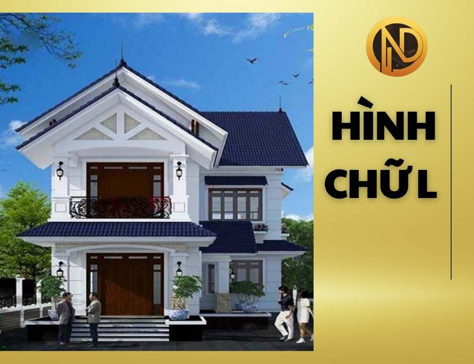 Mẫu nhà 2 tầng mái thái 500 triệu chữ L sang trọng