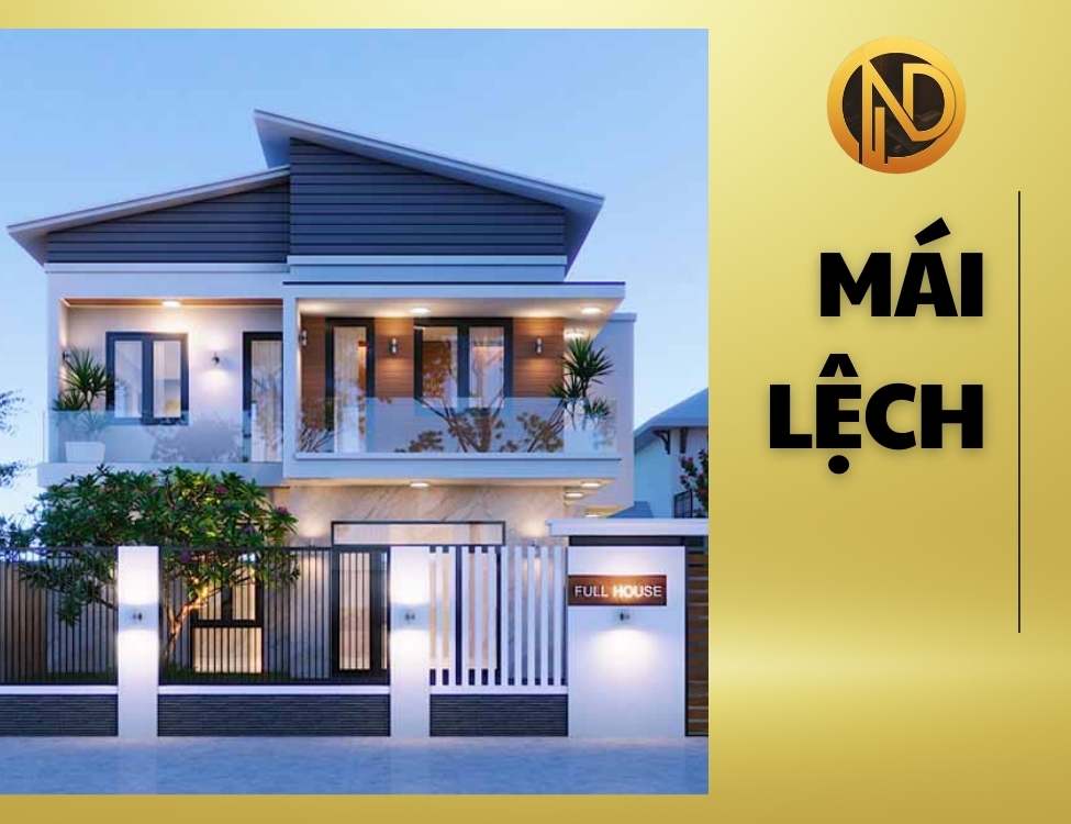 Mẫu nhà 2 tầng mái Thái lệch 500 triệu