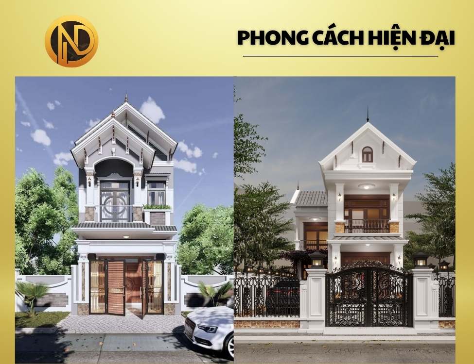 Nhà 2 tầng mái thái 500 triệu hiện đại