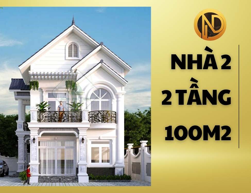 Thiết kế nhà mái thái hai tầng 100m2