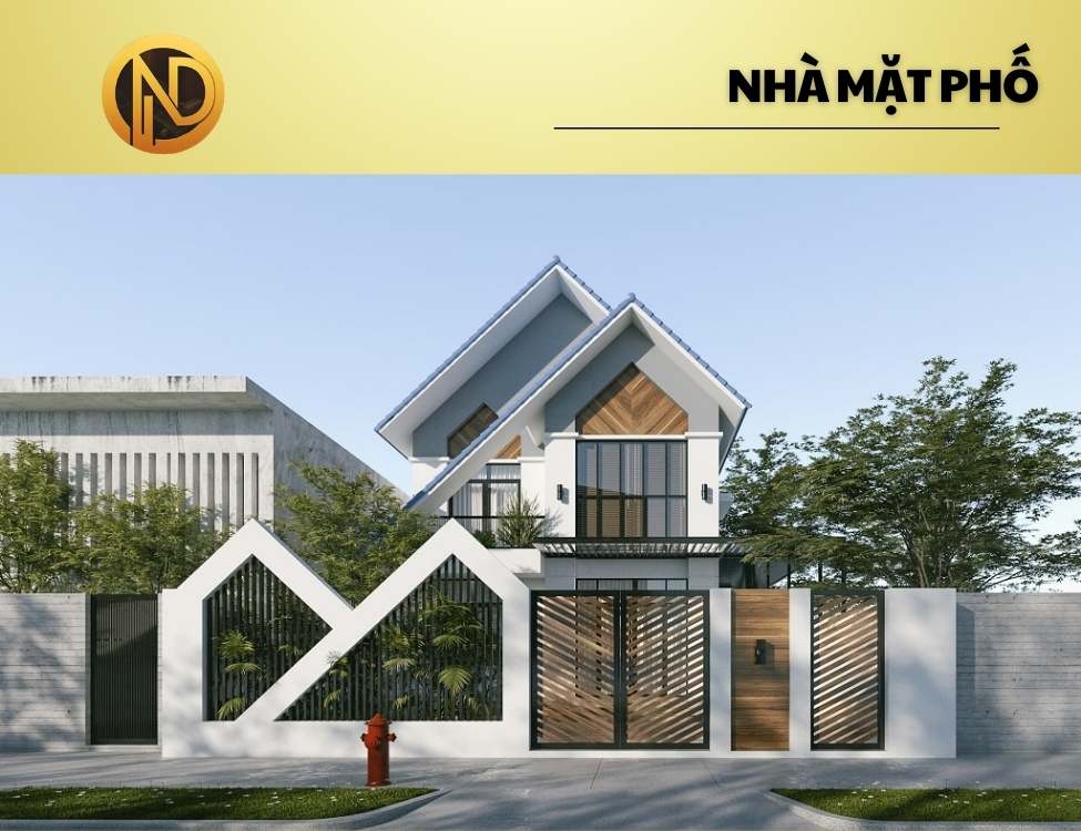 Nhà 2 tầng mái Thái 500 triệu mặt phố hiện đại