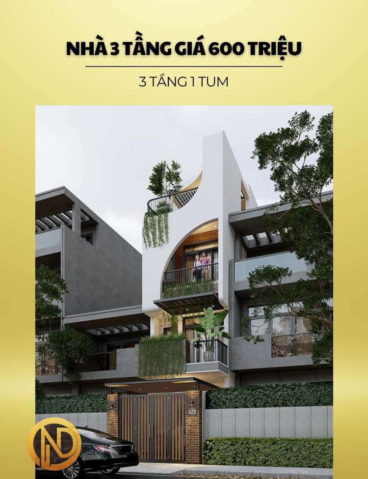 xây nhà 3 tầng 1 tum