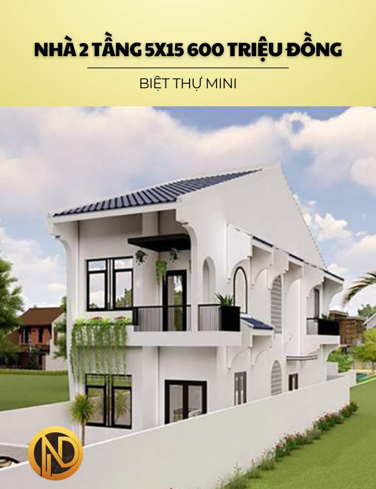 Biệt thự mini 5x15m 2 tầng 600 triệu