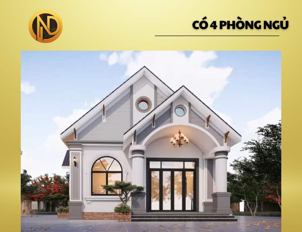 Nhà cấp 4 mái Thái 100m2 4 phòng ngủ