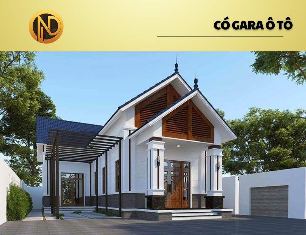 Nhà cấp 4 mái Thái 100m2 có gara ô tô