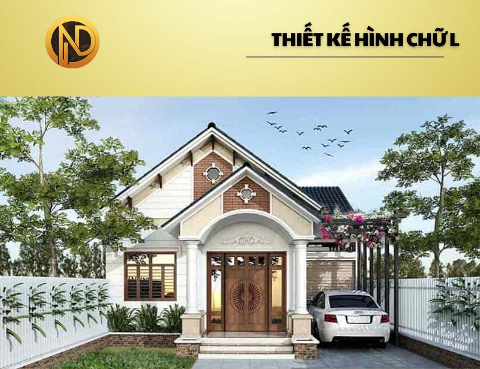 Mẫu nhà cấp 4 mái Thái 100m2 hình chữ L