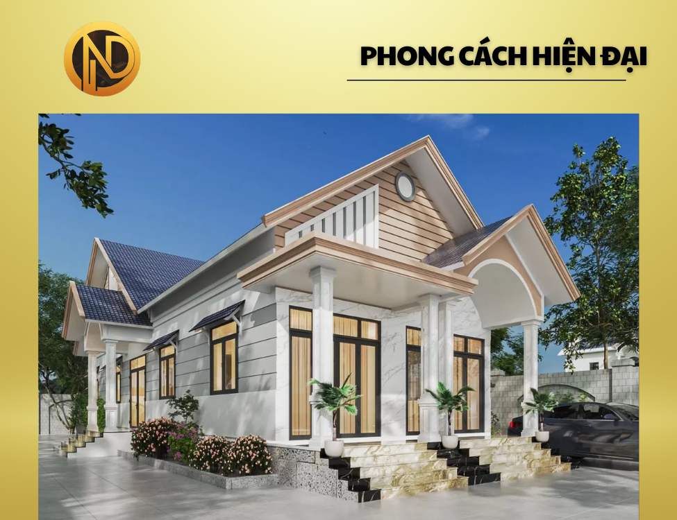 Mẫu nhà cấp 4 mái Thái 100m2 hiện đại