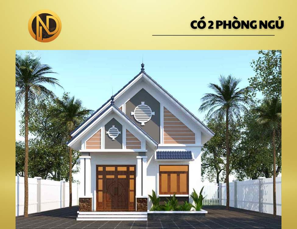 nhà cấp 4 mái Thái 100m2 2 phòng ngủ