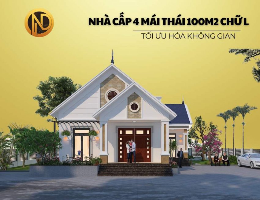 8 Mẫu Nhà Cấp 4 Mái Thái 100m2 Chữ L Đẹp Nhất 2024