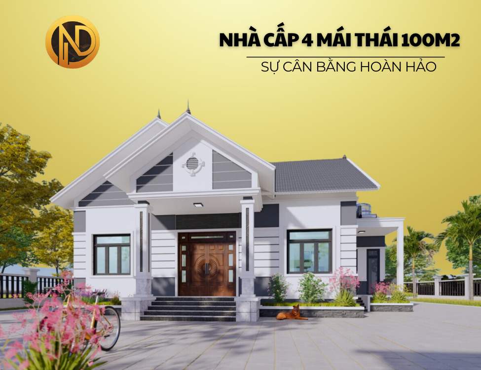 nhà cấp 4 mái thái 100m2